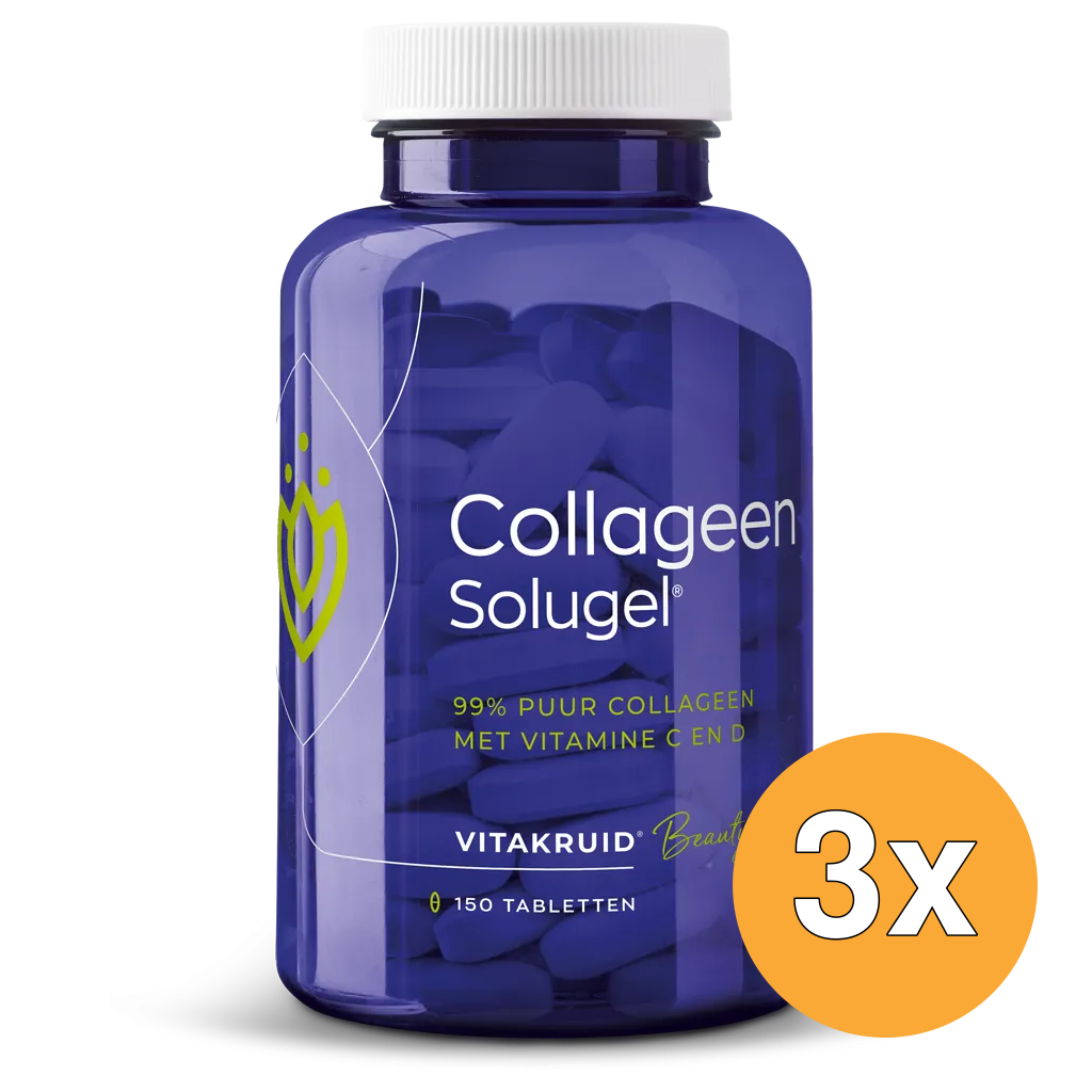 3x Vitakruid Collageen Solugel® tabletten met Vitamine C & D (150 tabletten)