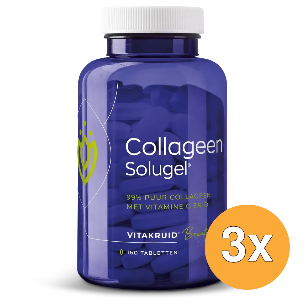 3x Vitakruid Collageen Solugel® tabletten met Vitamine C & D (150 tabletten)
