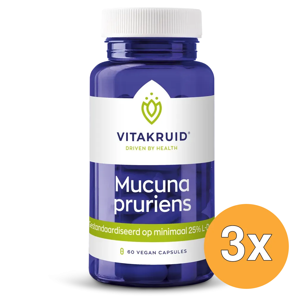 3x Vitakruid Mucuna Pruriens 400 mg (60 vega capsules)