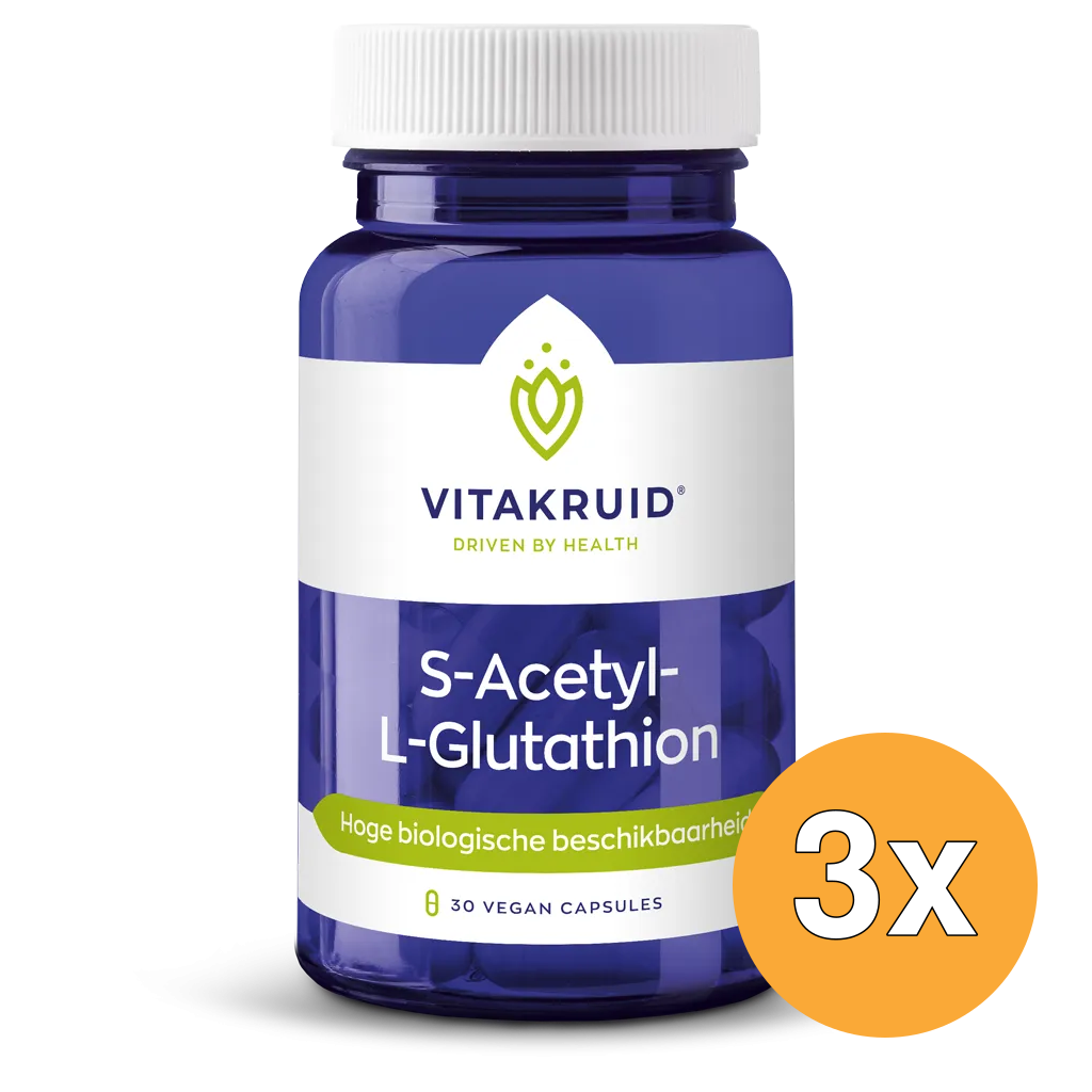 3x Vitakruid S-Acetyl-L-Glutathion 100 mg (30 vega capsules)