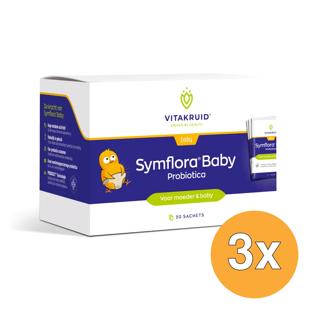 3x Vitakruid Symflora® Baby Probiotica voor Moeder & Baby (30 zakjes)
