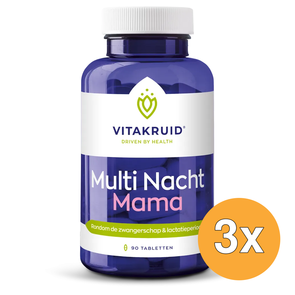 3x Vitakruid Multi Nacht Mama 100% Vegan (90 tabletten)