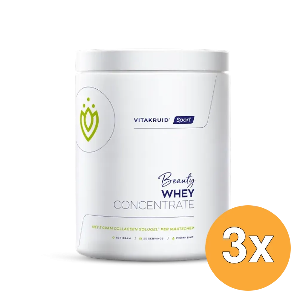 3x Vitakruid Beauty Whey Protein met 5 gr Collageen Solugel® (675 gr)