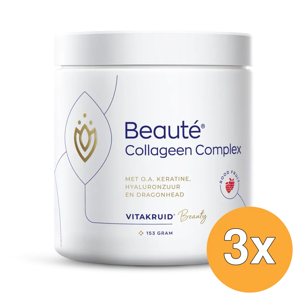 3x Vitakruid Beauté Collageen Complex Rood Fruit (154 gr)