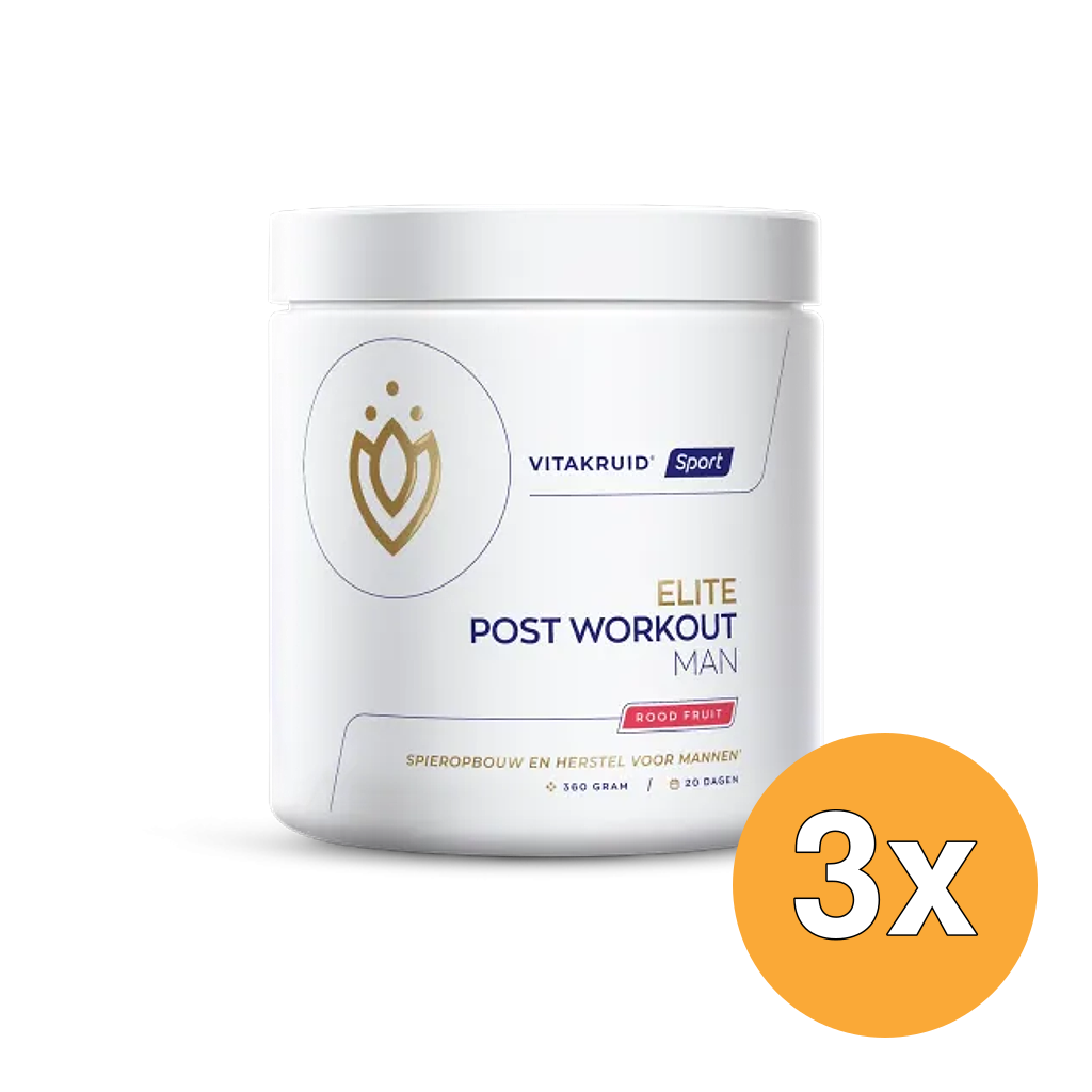3x Vitakruid Elite Post Workout Man BCAA 4:1:1 & Elektrolyten (360 gr)