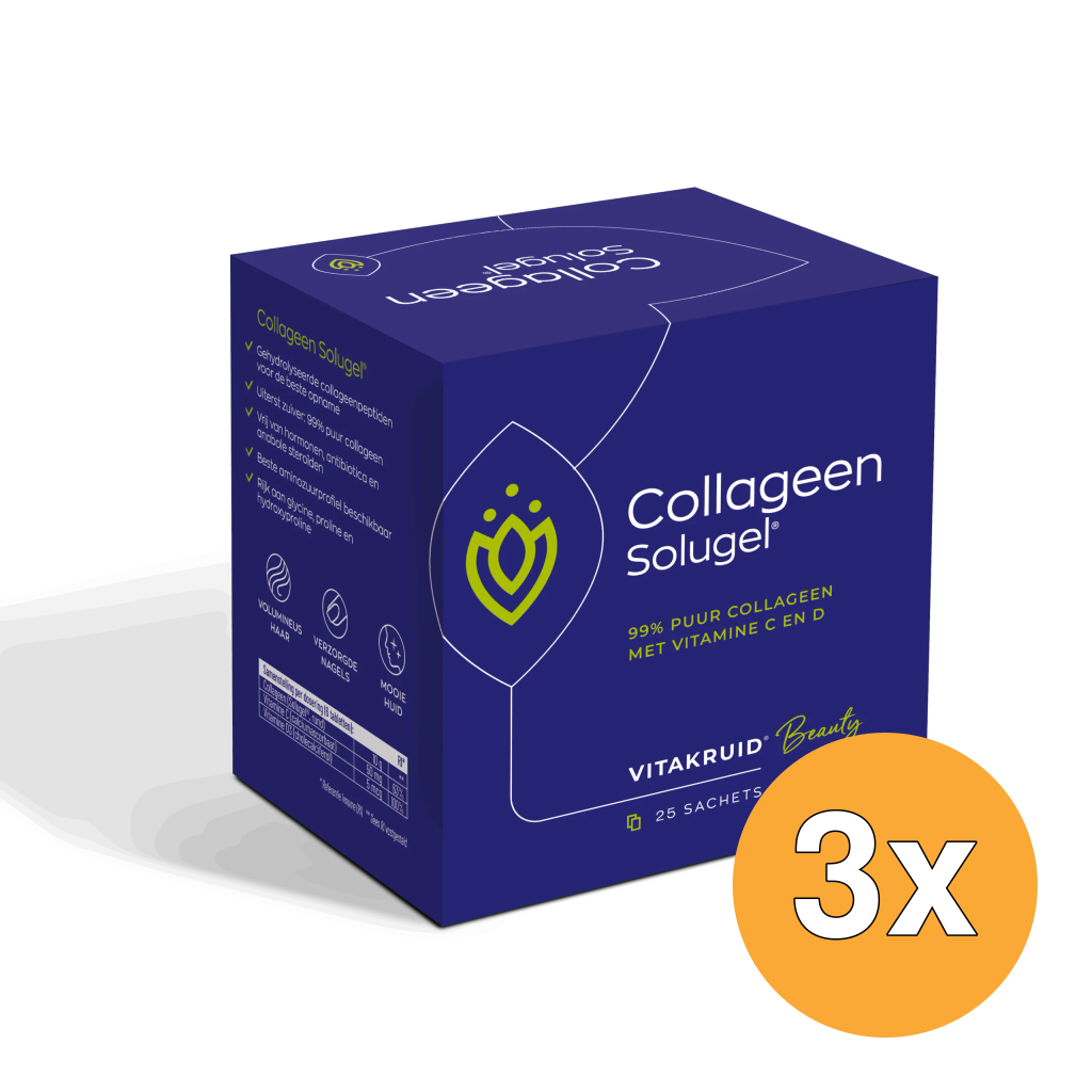 3x Vitakruid Collageen Solugel (25 zakjes)