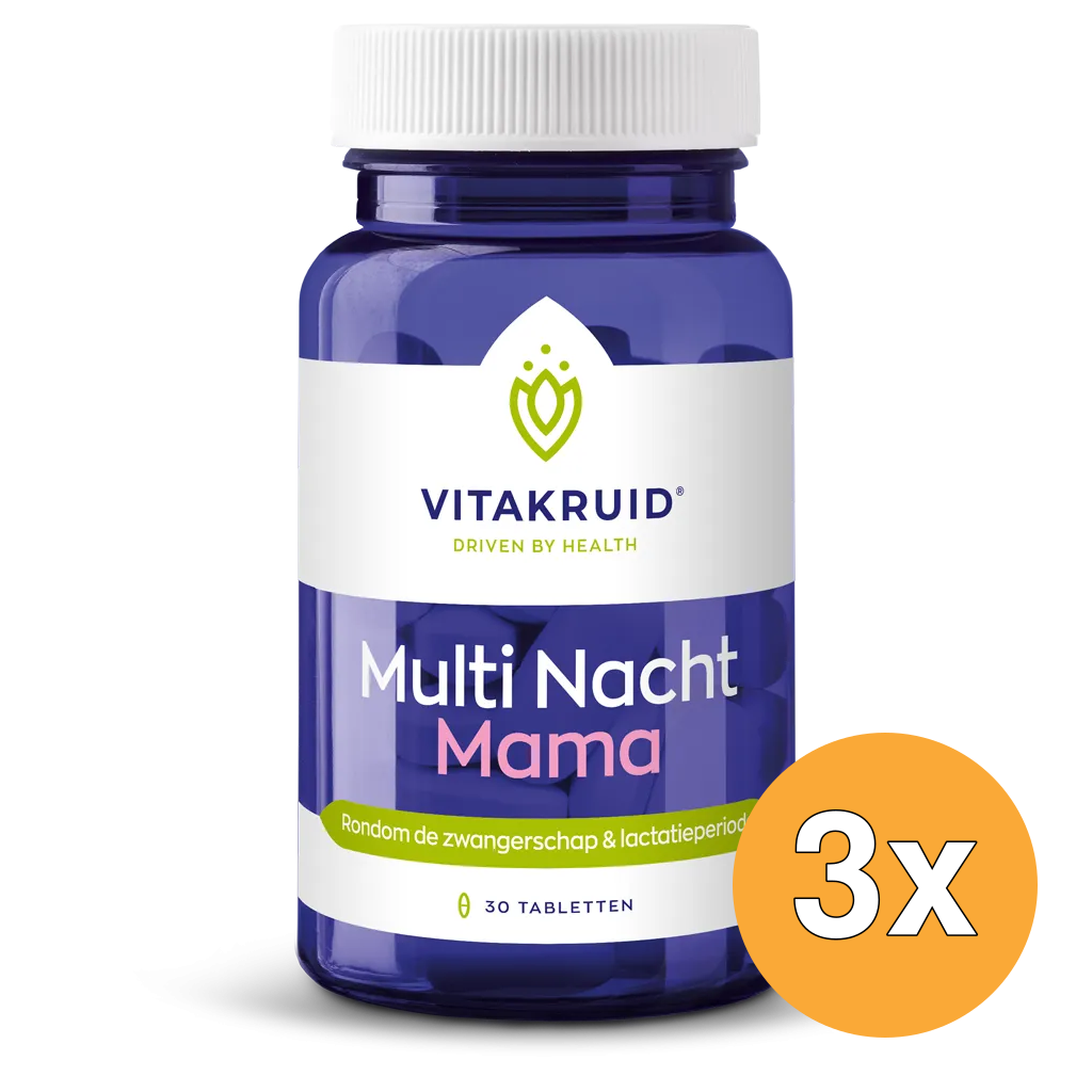 3x Vitakruid Multi Nacht Mama 100% Vegan (30 tabletten)