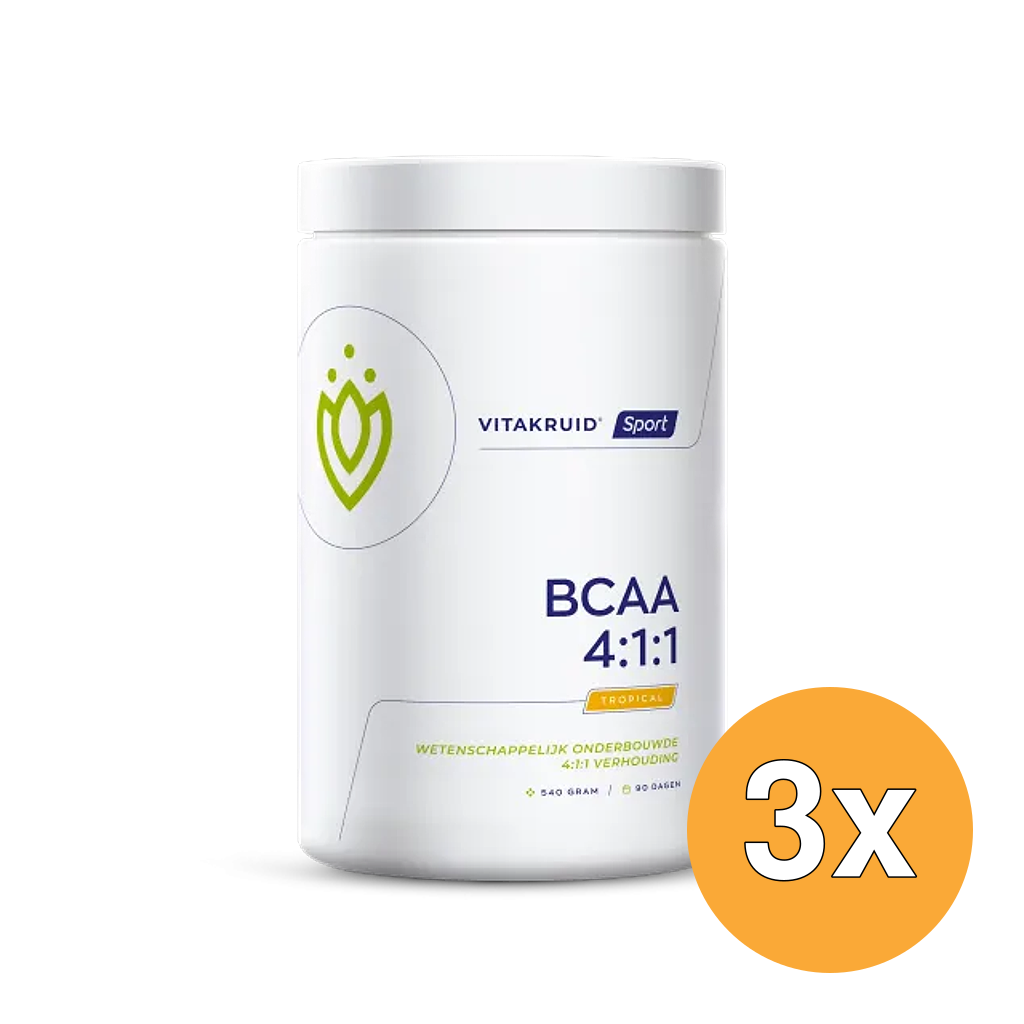 3x Vitakruid Sport BCAA 4:1:1 Tropical (540 gr)