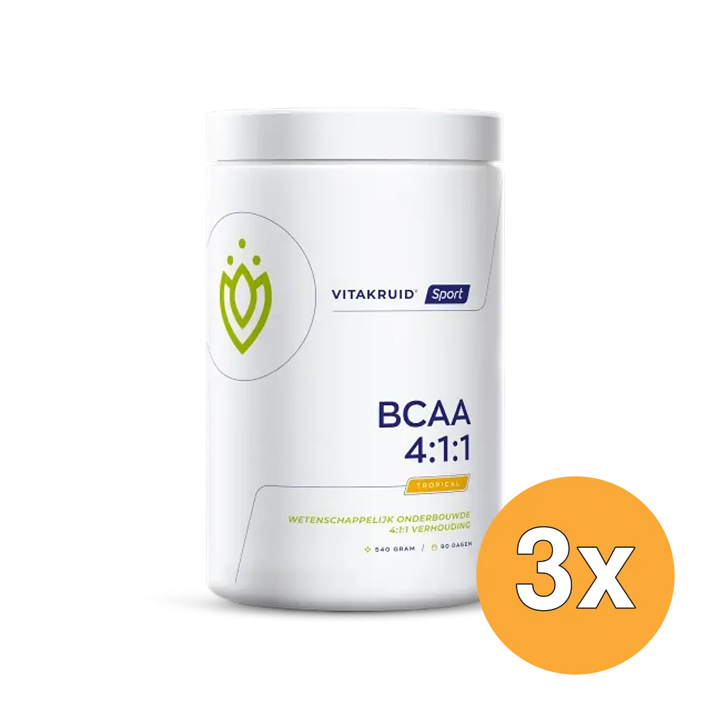 3x Vitakruid Sport BCAA 4:1:1 Tropical (540 gr)