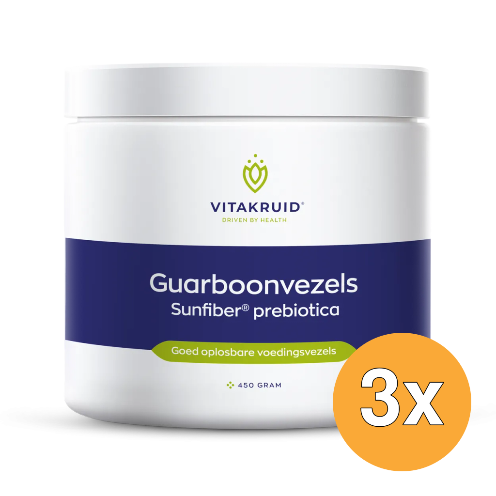 3x Vitakruid Sunfiber Guarboonvezel Prebiotica (450 gr)