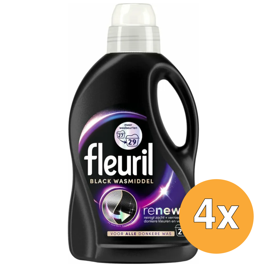 4x Fleuril Wasmiddel Renew Liquid Black (1305 ml)