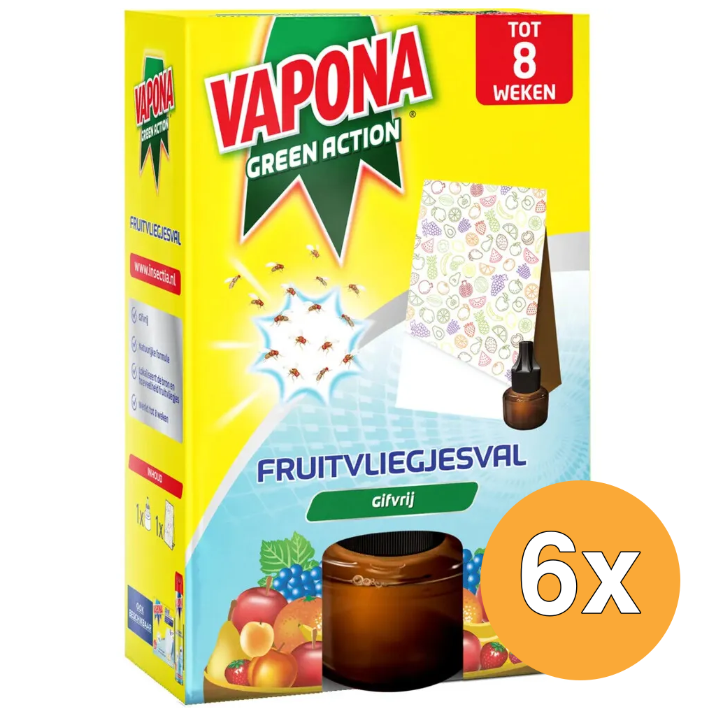 6x Vapona Fruitvliegjesval (40 ml)