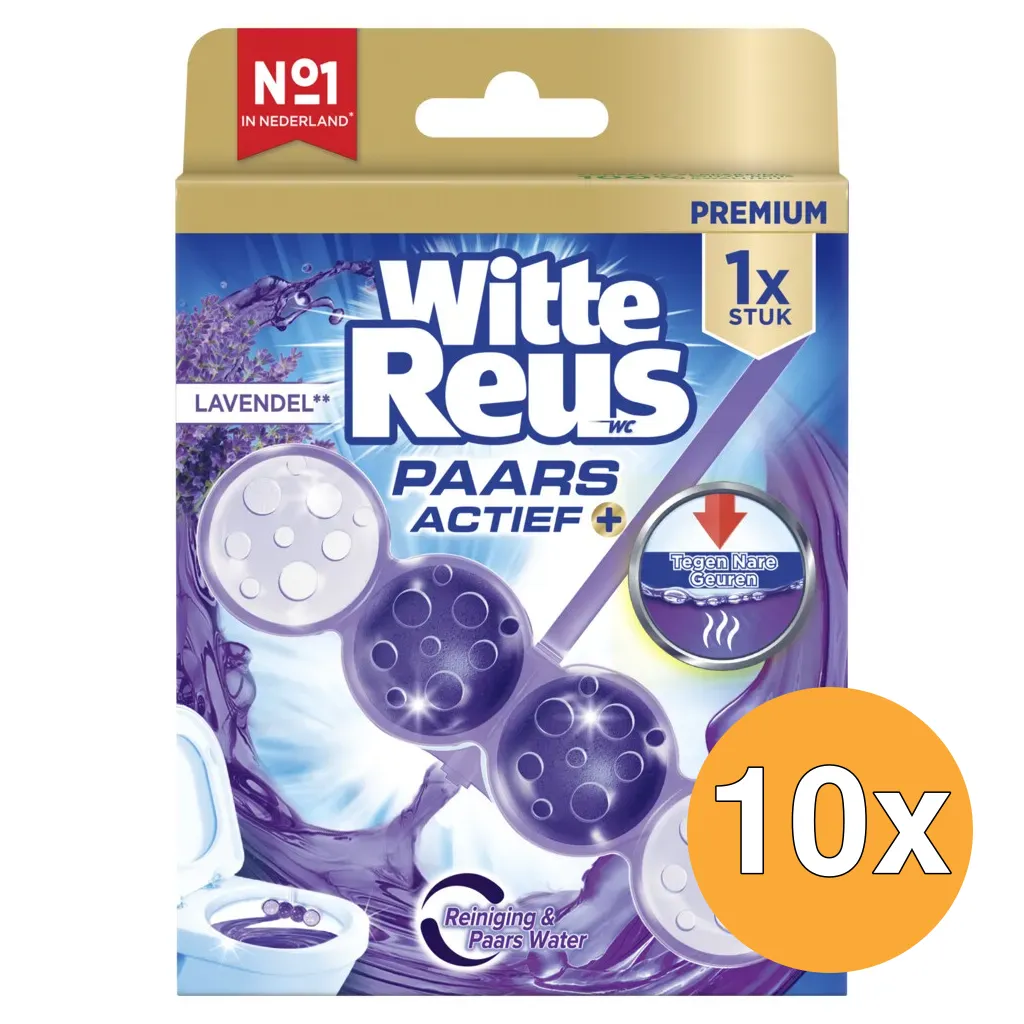 10x Witte Reus Wc Blok Paars Actief Provence (50 gr)
