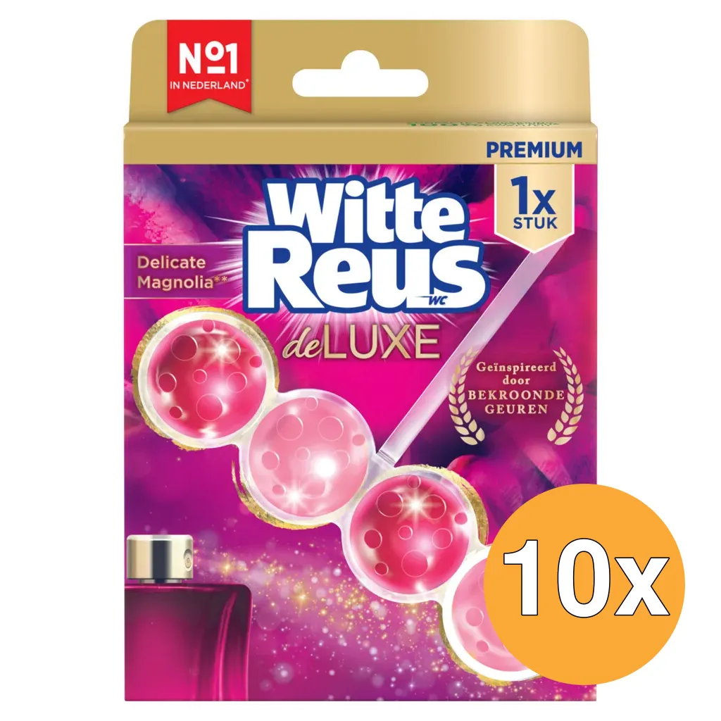 10x Witte Reus Wc Blok De Luxe Delicate Magnolia (50 gr)