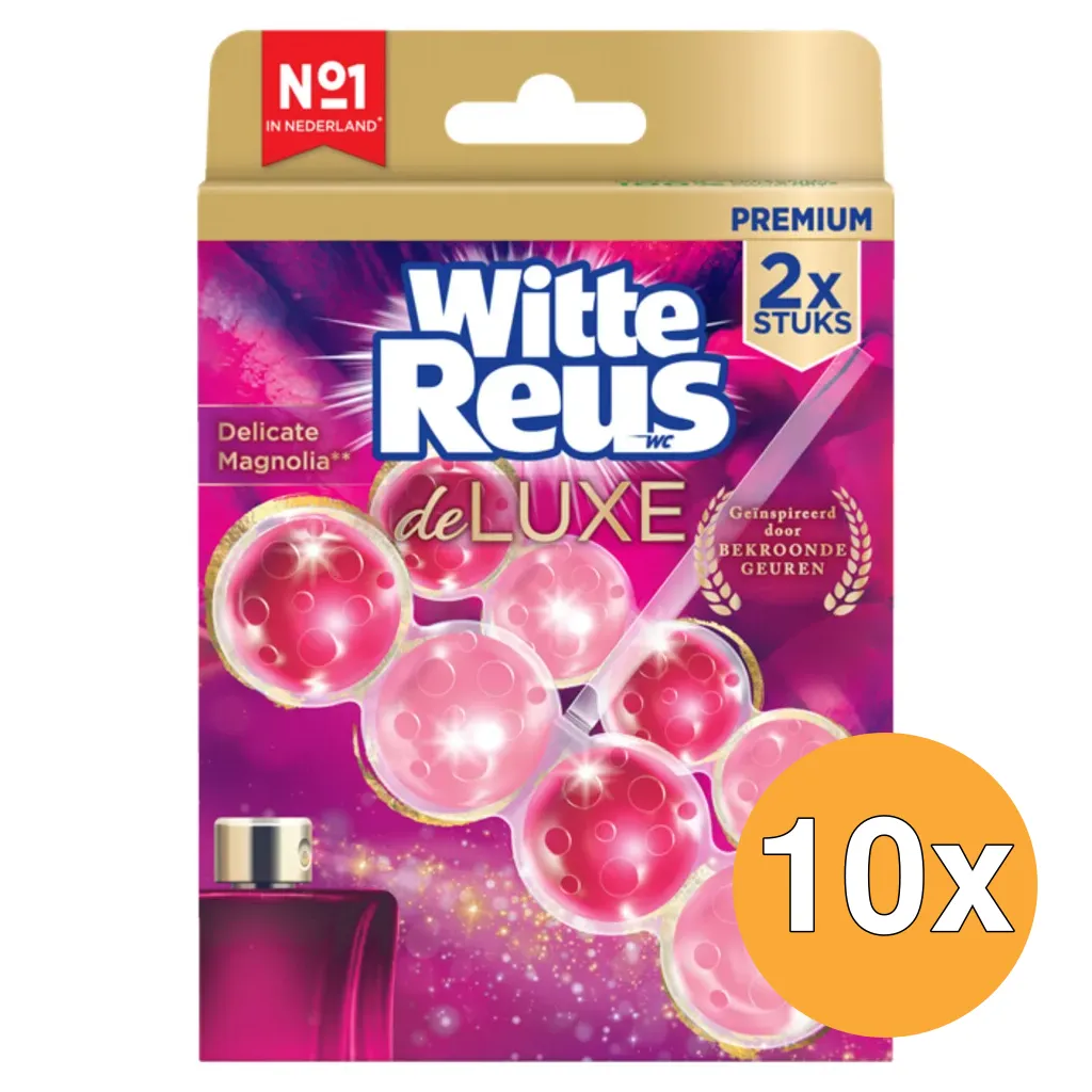 10x Witte Reus Wc Blok De Luxe Delicate Magnolia (2 x 50 gr)