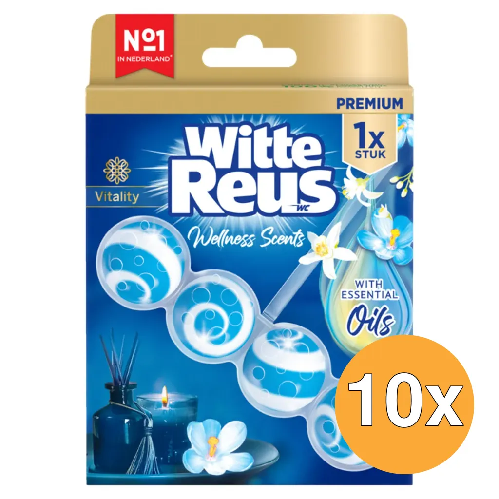 10x Witte Reus Wc Blok Wellness Scents Vitality (50 gr)