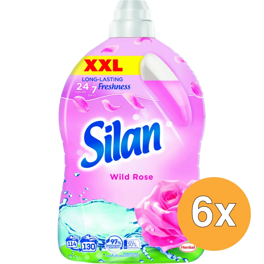 6x Silan Wasverzachter Aromatherapy Sensual Rose (2860 ml)
