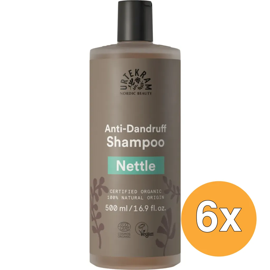 6x Urtekram Shampoo brandnetel dandruff (500 ml)