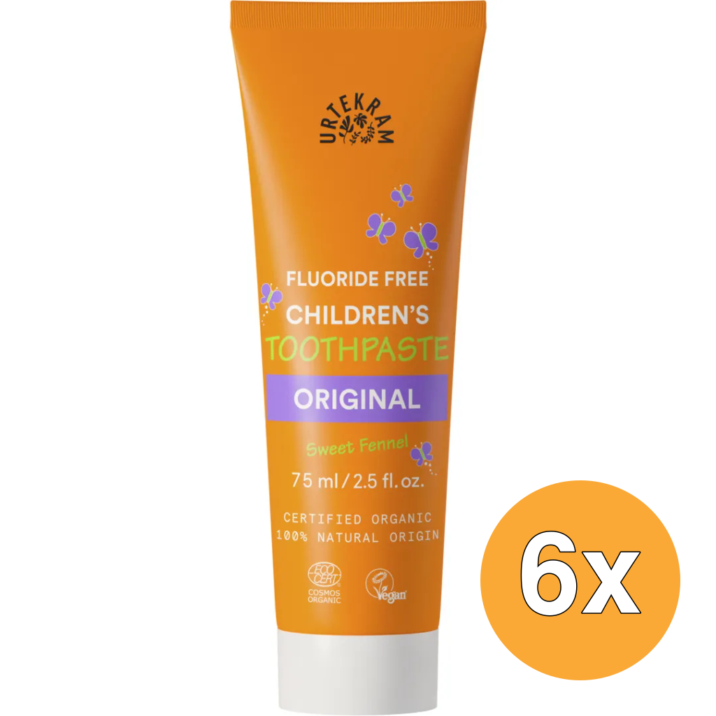 6x Urtekram Kinder tandpasta origineel (75 ml)
