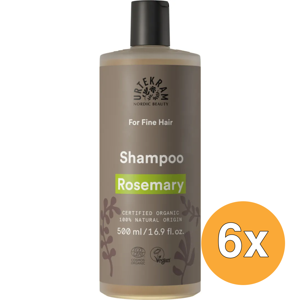 6x Urtekram Shampoo rozemarijn (500 ml)