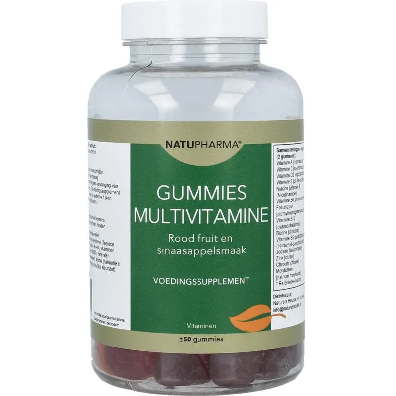 Natupharma Gummies Multivitaminen - roodfruit/Sinaas (50 stukls)