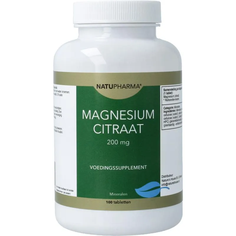 Natupharma Magnesium citraat - 200 mg (100 tabletten)