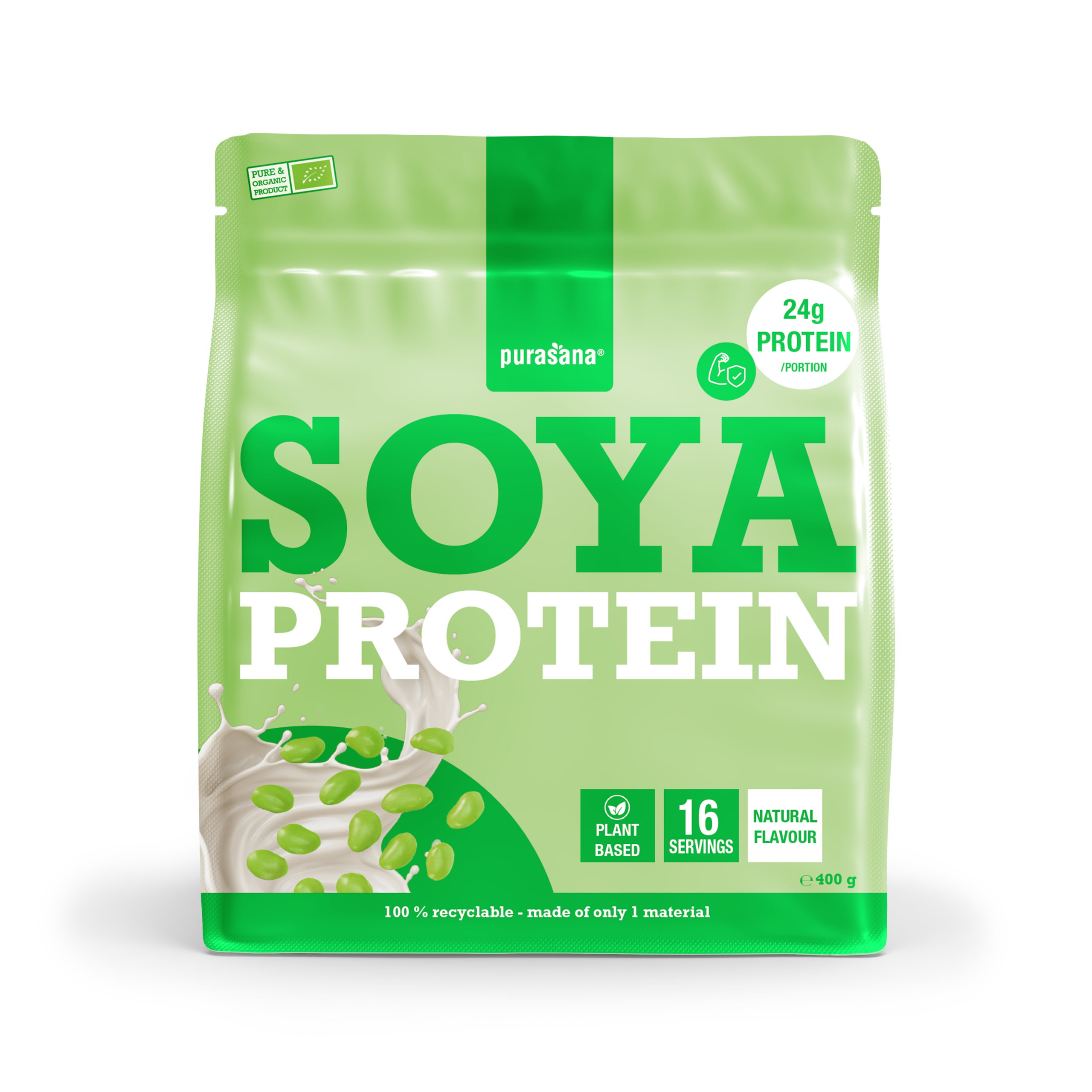 Purasana Plant Protein Soja Natuurlijk Bio (400 gr)