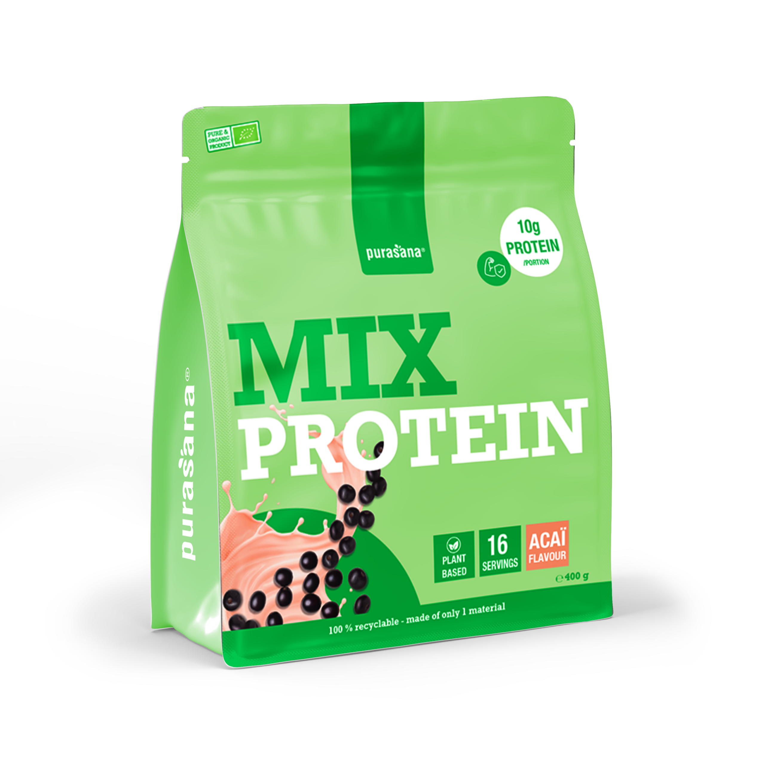 Purasana Plant Protein Mix Rode Biet Bio (400 gr) - image 2
