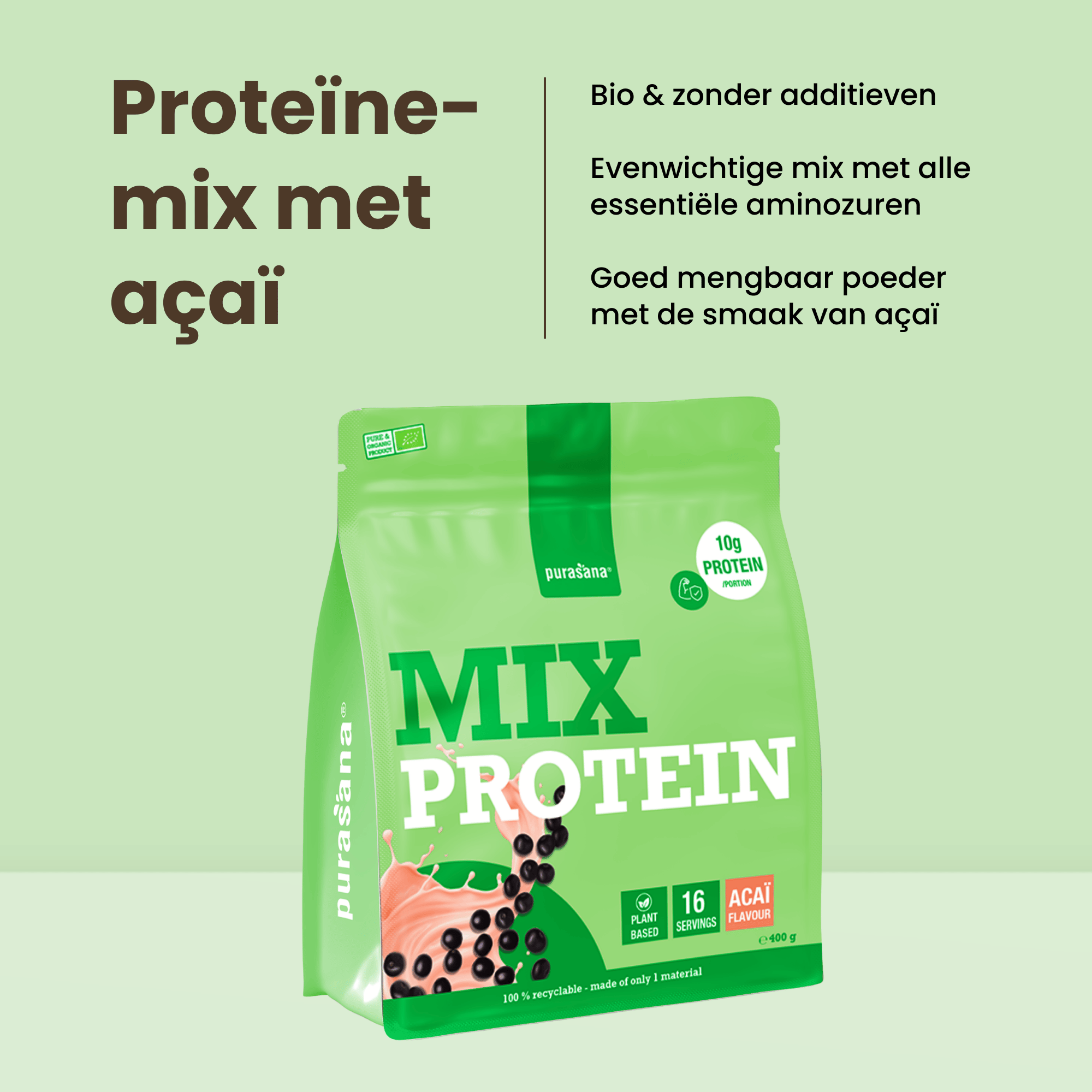 Purasana Plant Protein Mix Rode Biet Bio (400 gr) - image 8
