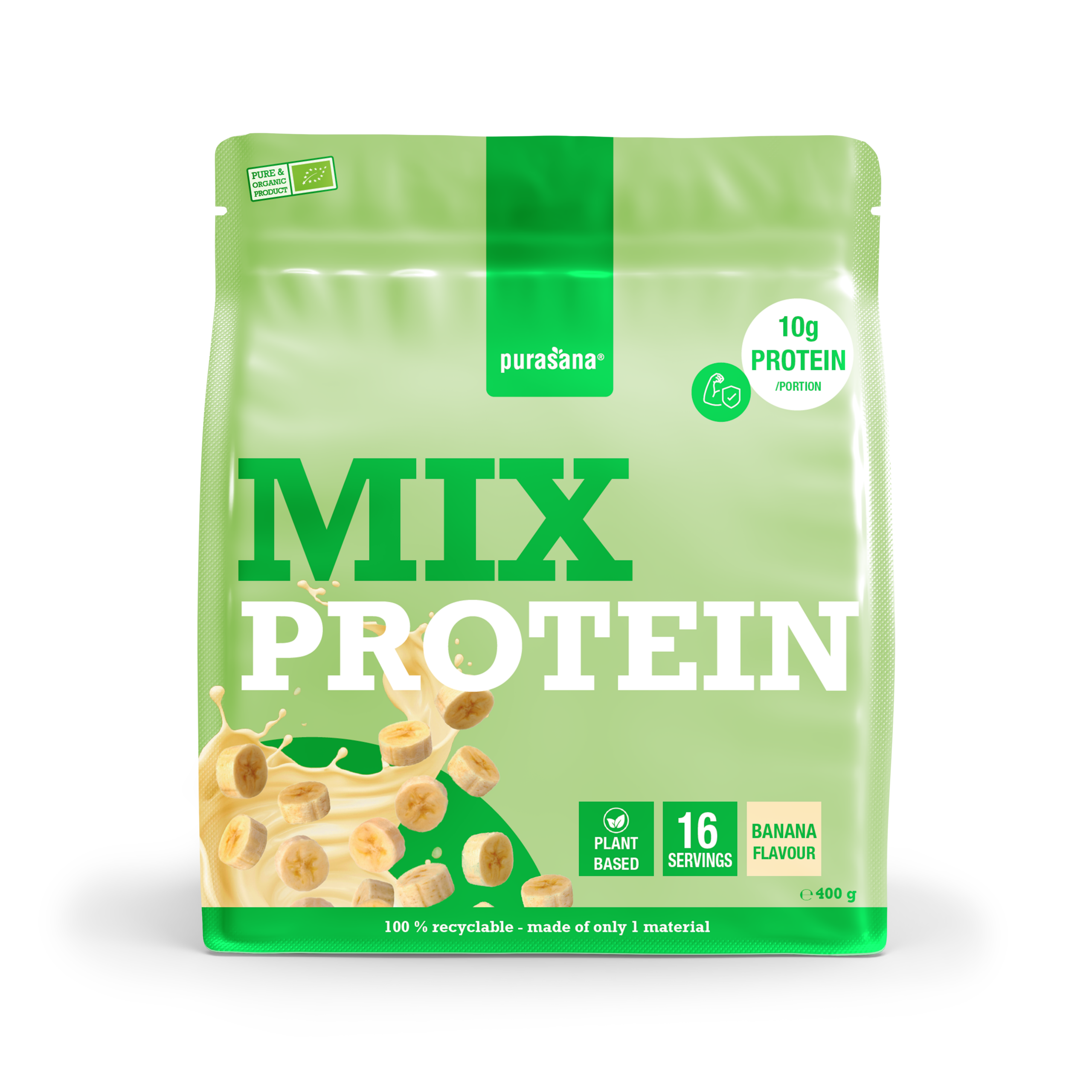 Purasana Plant Protein Mix Banaan Bio (400 gr)