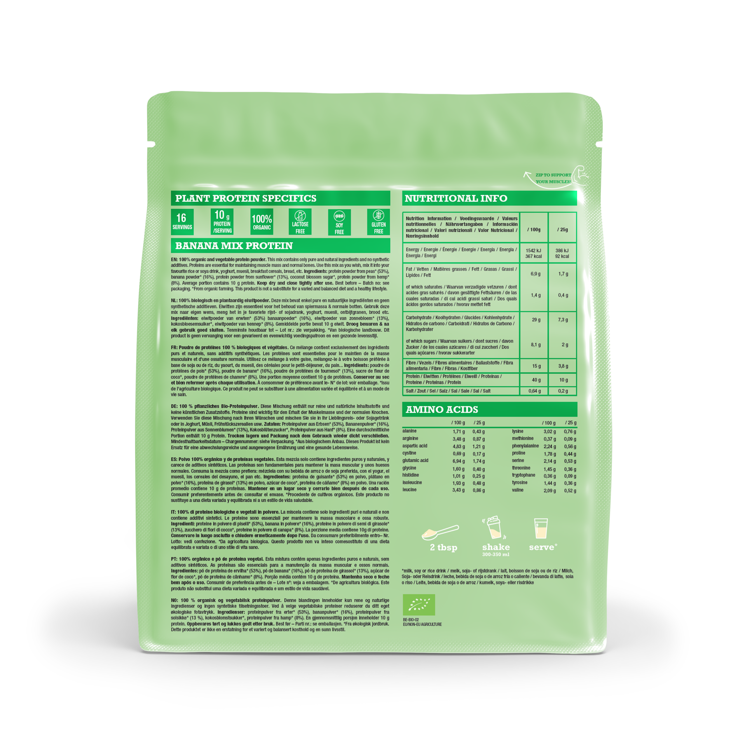 Purasana Plant Protein Mix Banaan Bio (400 gr)