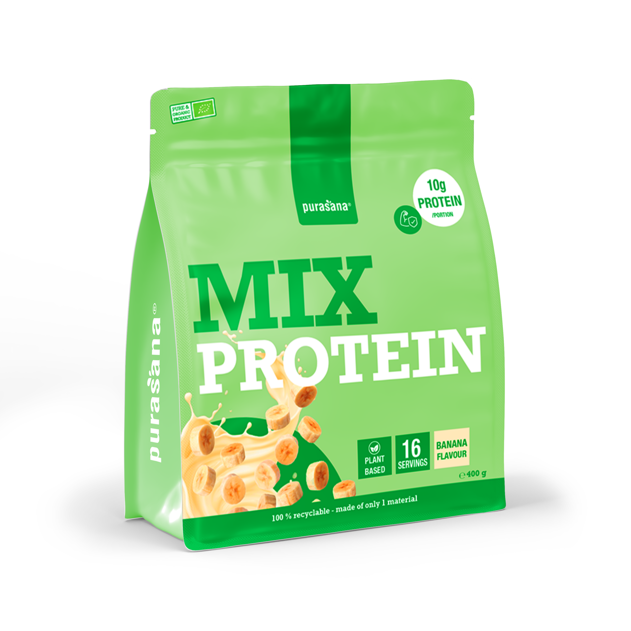 Purasana Plant Protein Mix Banaan Bio (400 gr) - image 2