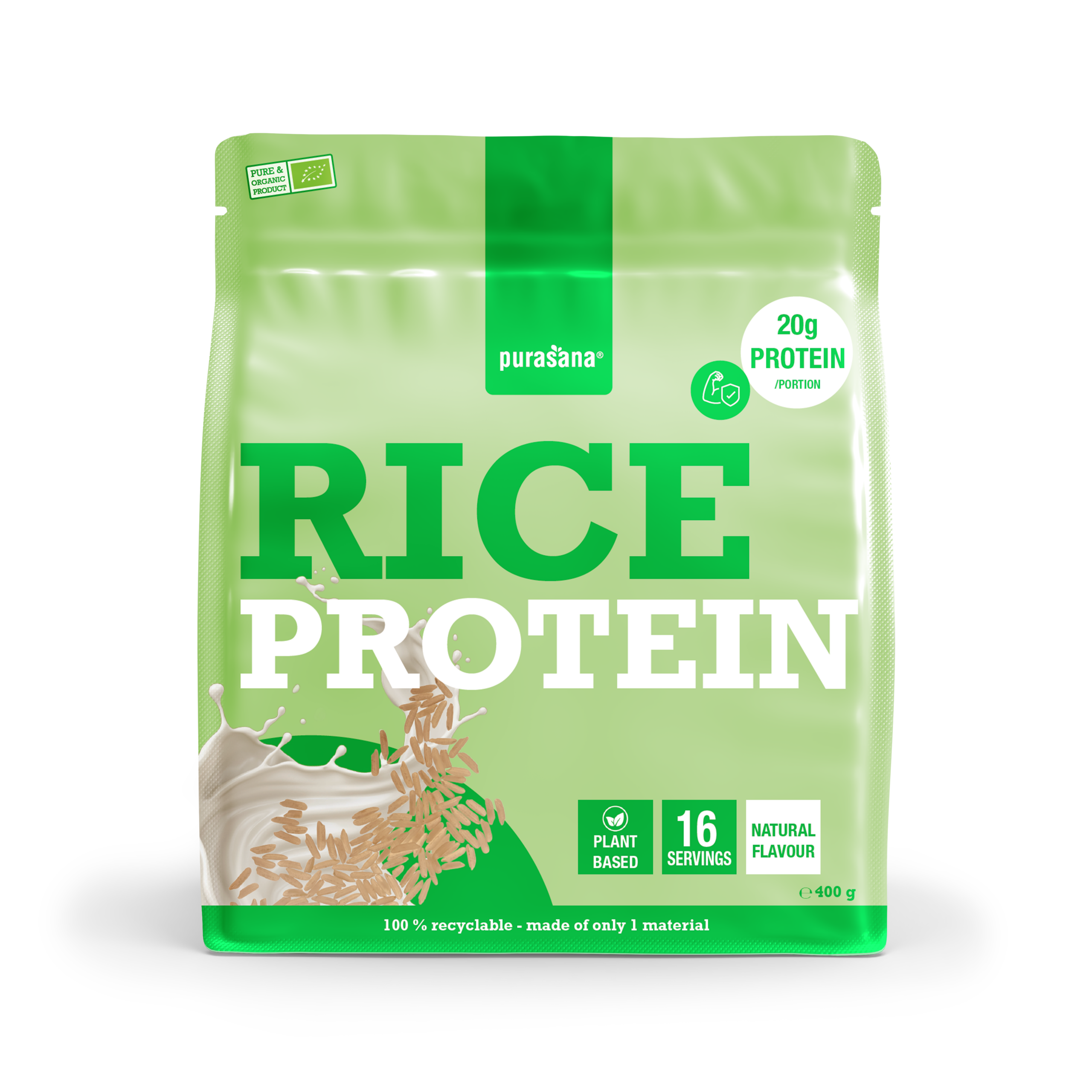 Purasana Plant Protein Rijst Natuurlijk Bio (400 gr)