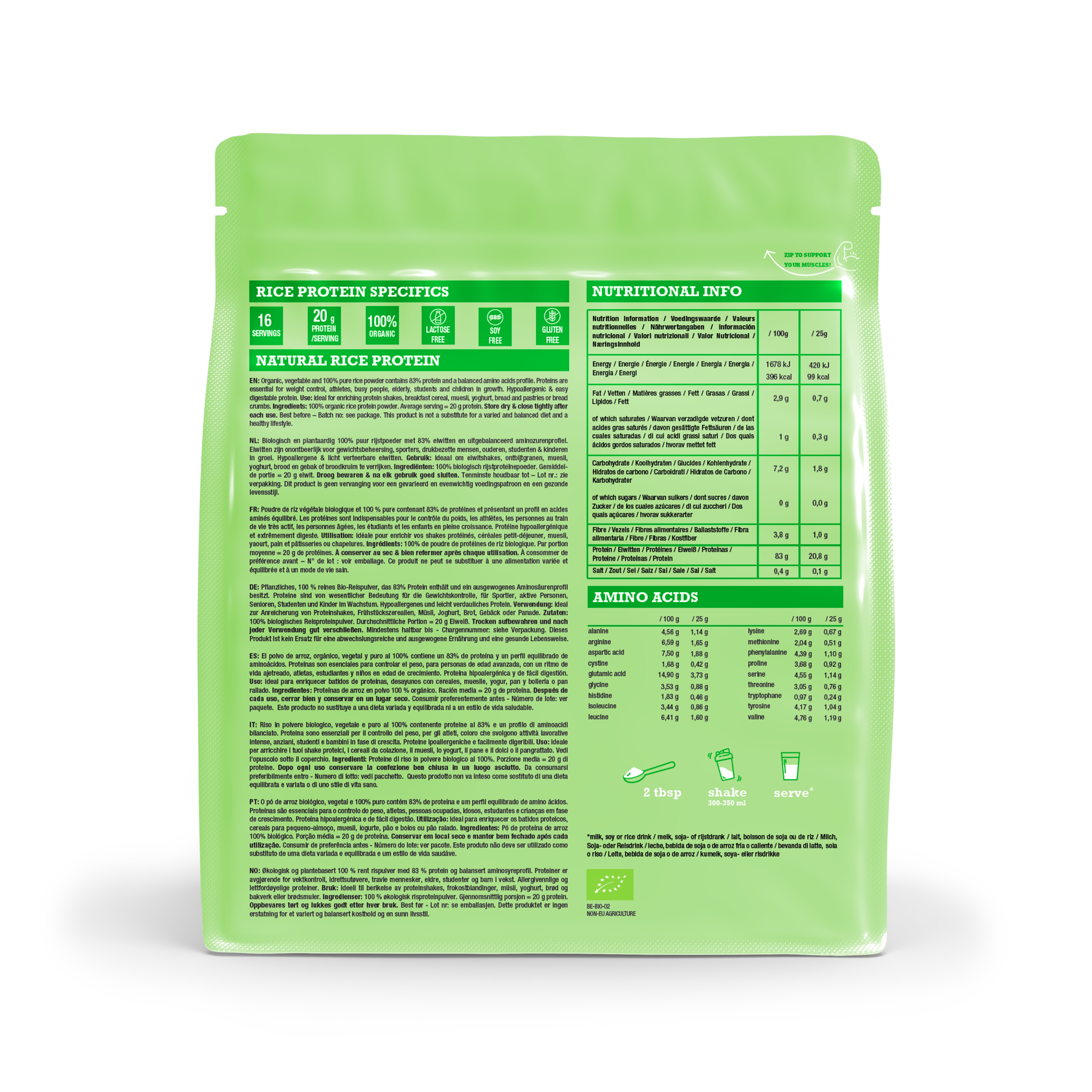 Purasana Plant Protein Rijst Natuurlijk Bio (400 gr)