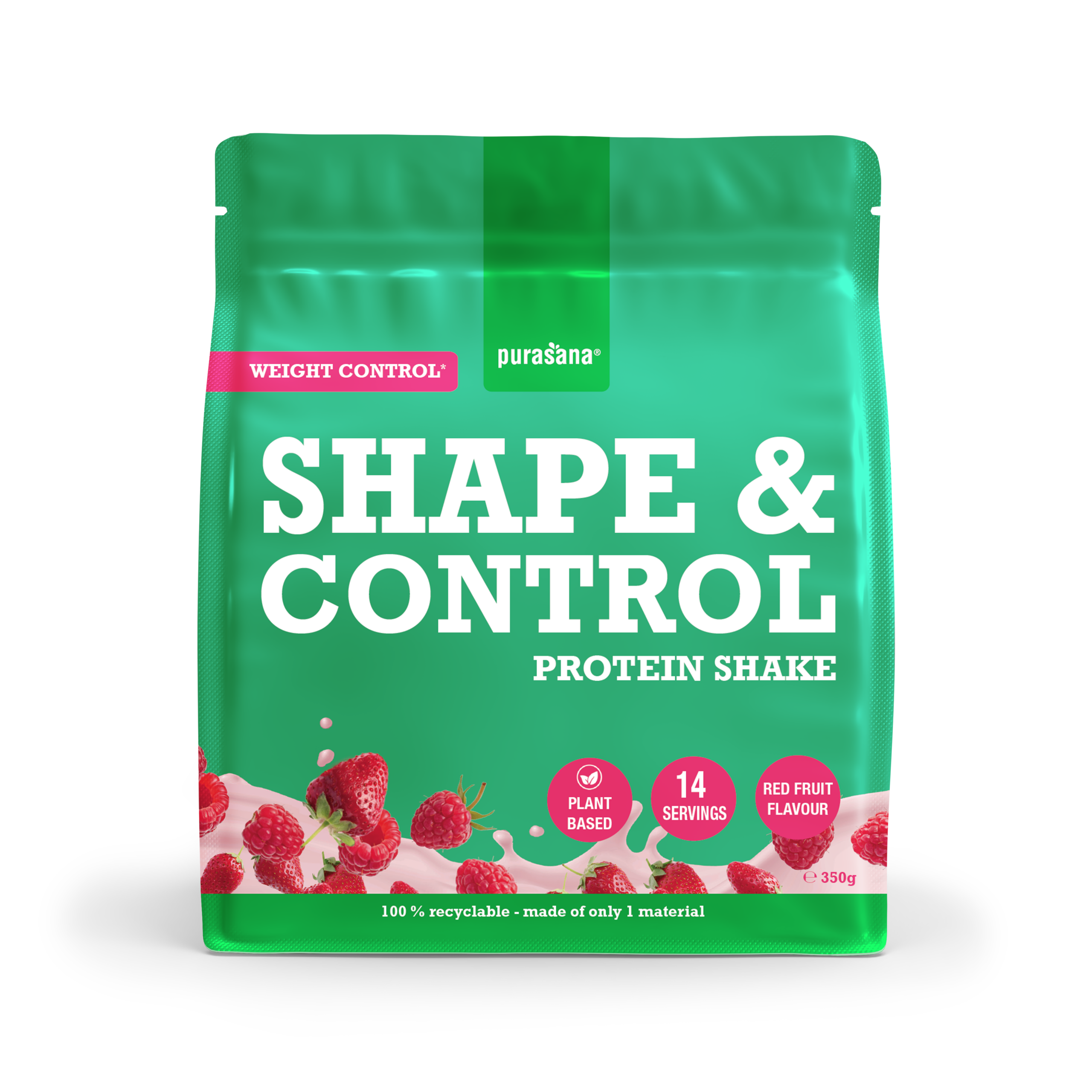 Purasana Shape & Control Plant Protein Rode Vruchten (350 gr)