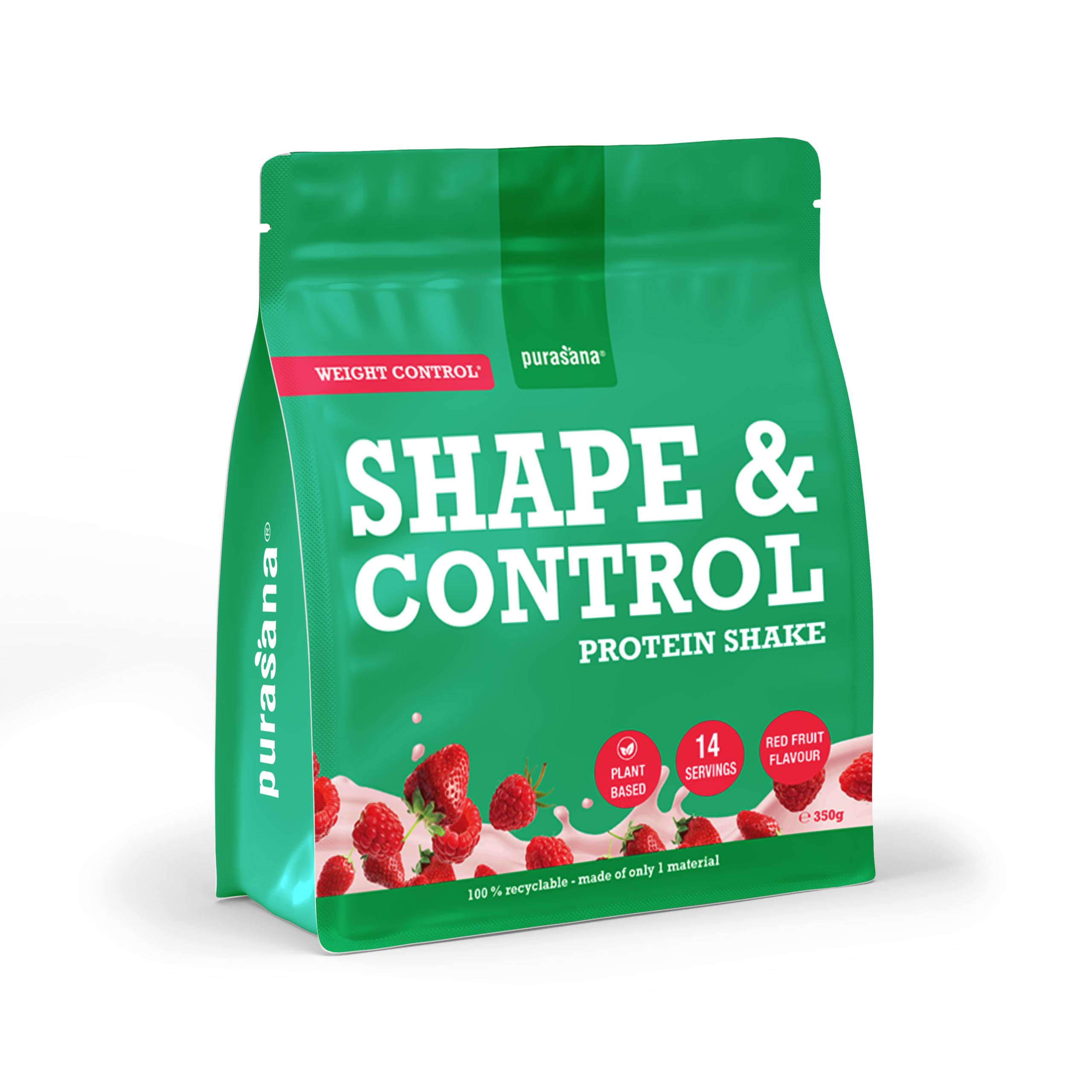 Purasana Shape & Control Plant Protein Rode Vruchten (350 gr) - image 2