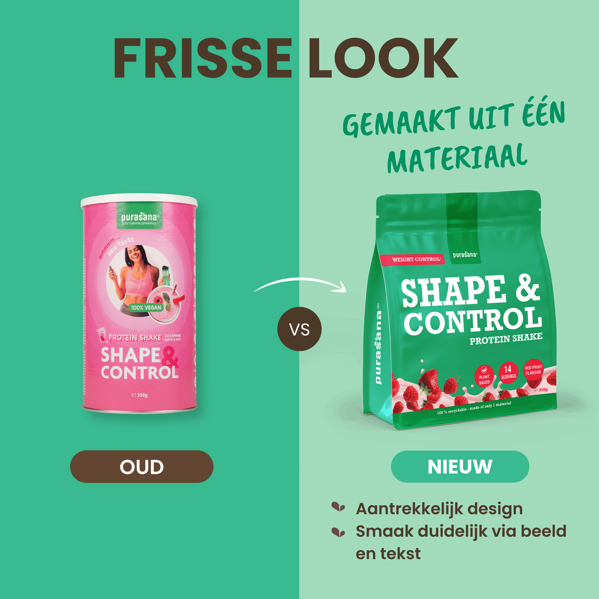 Purasana Shape & Control Plant Protein Rode Vruchten (350 gr) - image 4