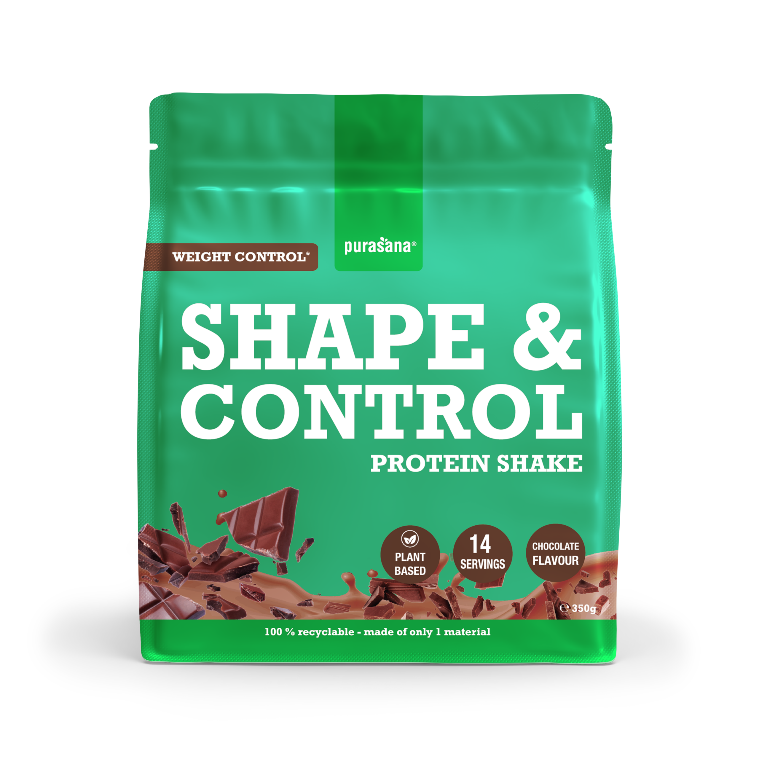 Purasana Shape & Control Plant Protein Chocolade (350 gr)