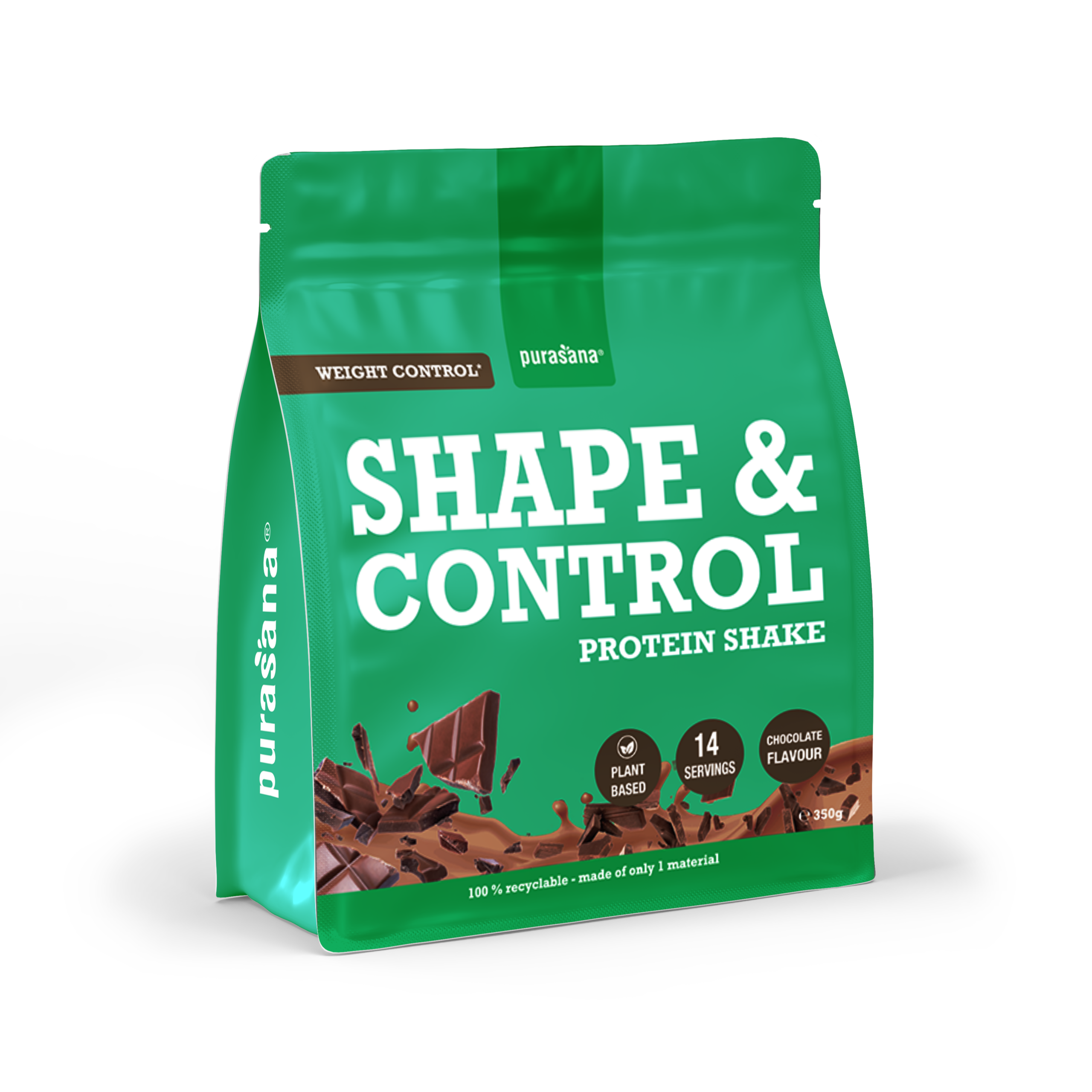 Purasana Shape & Control Plant Protein Chocolade (350 gr) - image 2