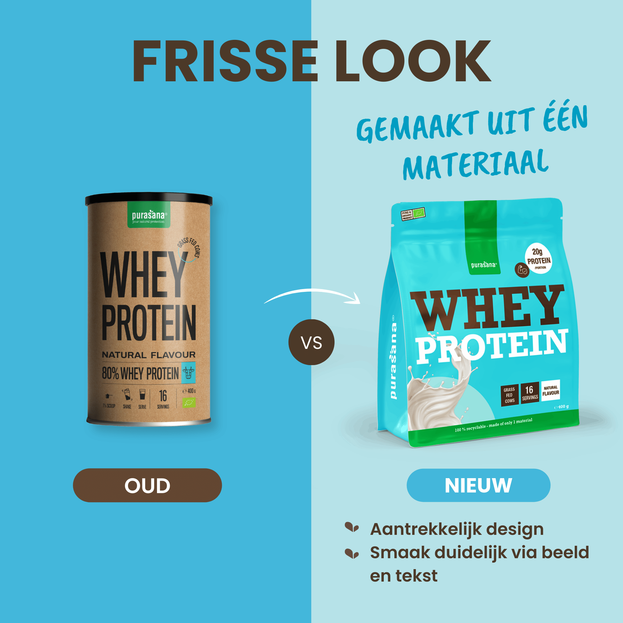 Purasana Whey Proteine Natuur Bio (400 gr) - image 4