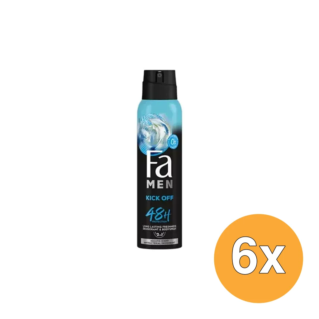 6x Fa Men Deodorant Spray Kick Off (150 ml)