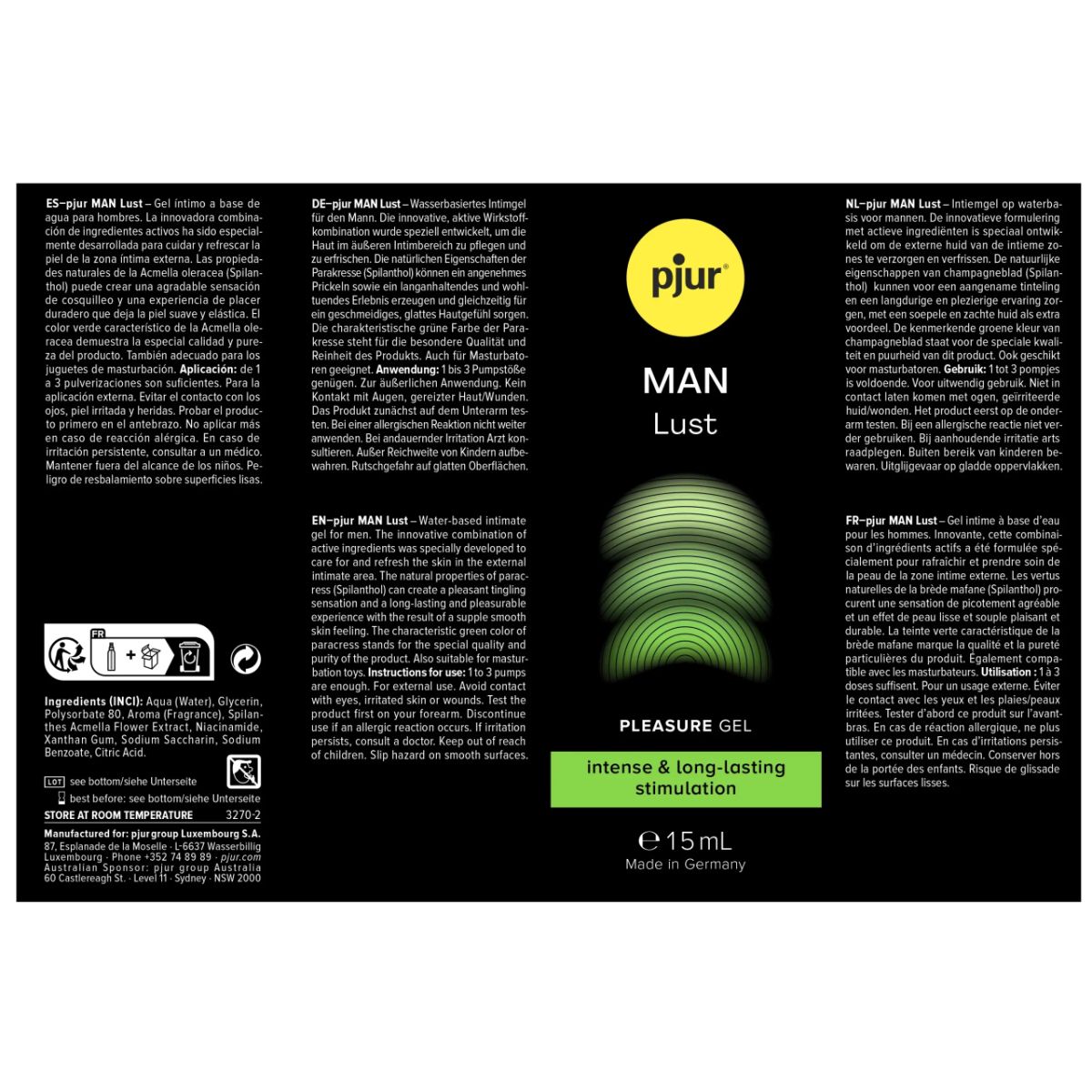 Pjur MAN Lust Pleasure Gel 15ml (15 ml)