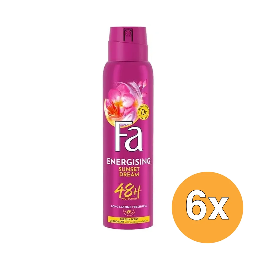 6x Fa Deodorant Spray Energising Sunset Dream (150 ml)