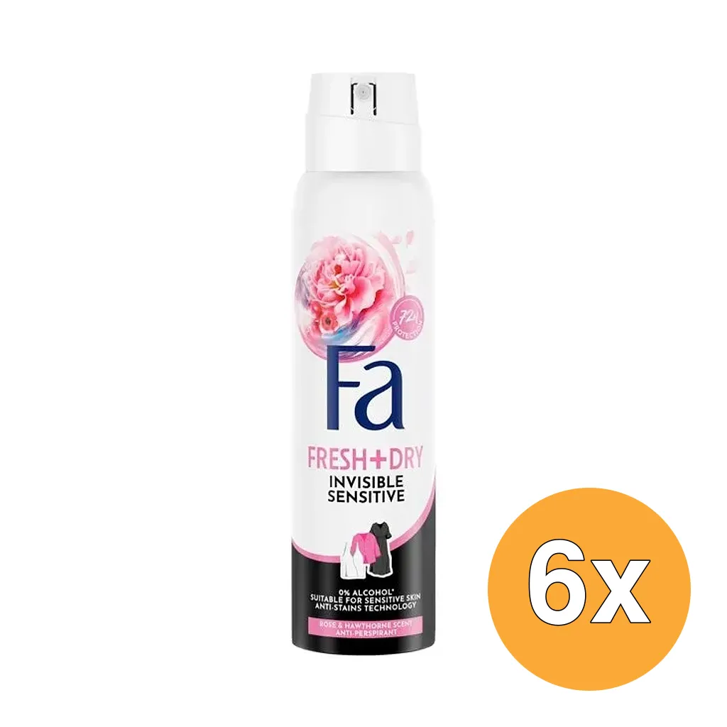 6x Fa Invisible Sensitive Antitranspirant Spray (150 ml)