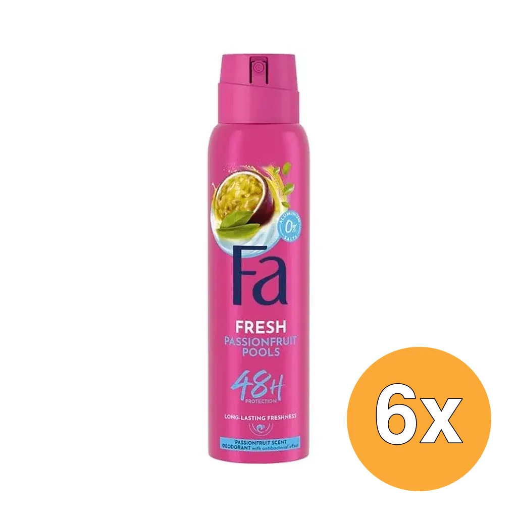 6x Fa Deo Spray Passion Fruit Pools (150 ml)