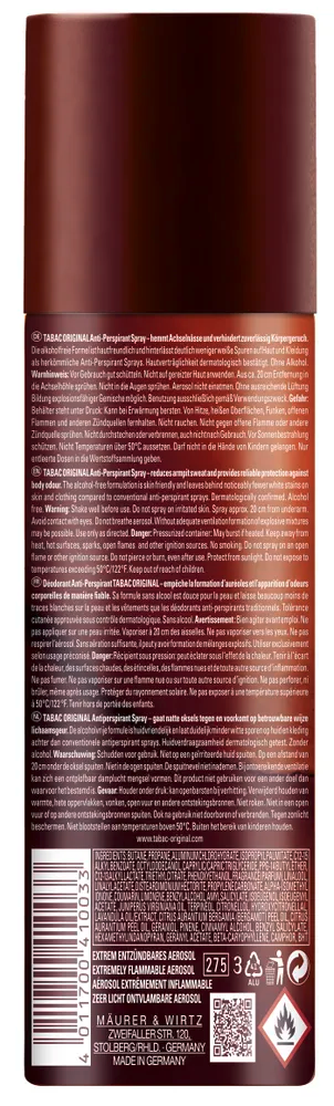 Tabac Anti-perspirant Deodorant Spray (200 ml)
