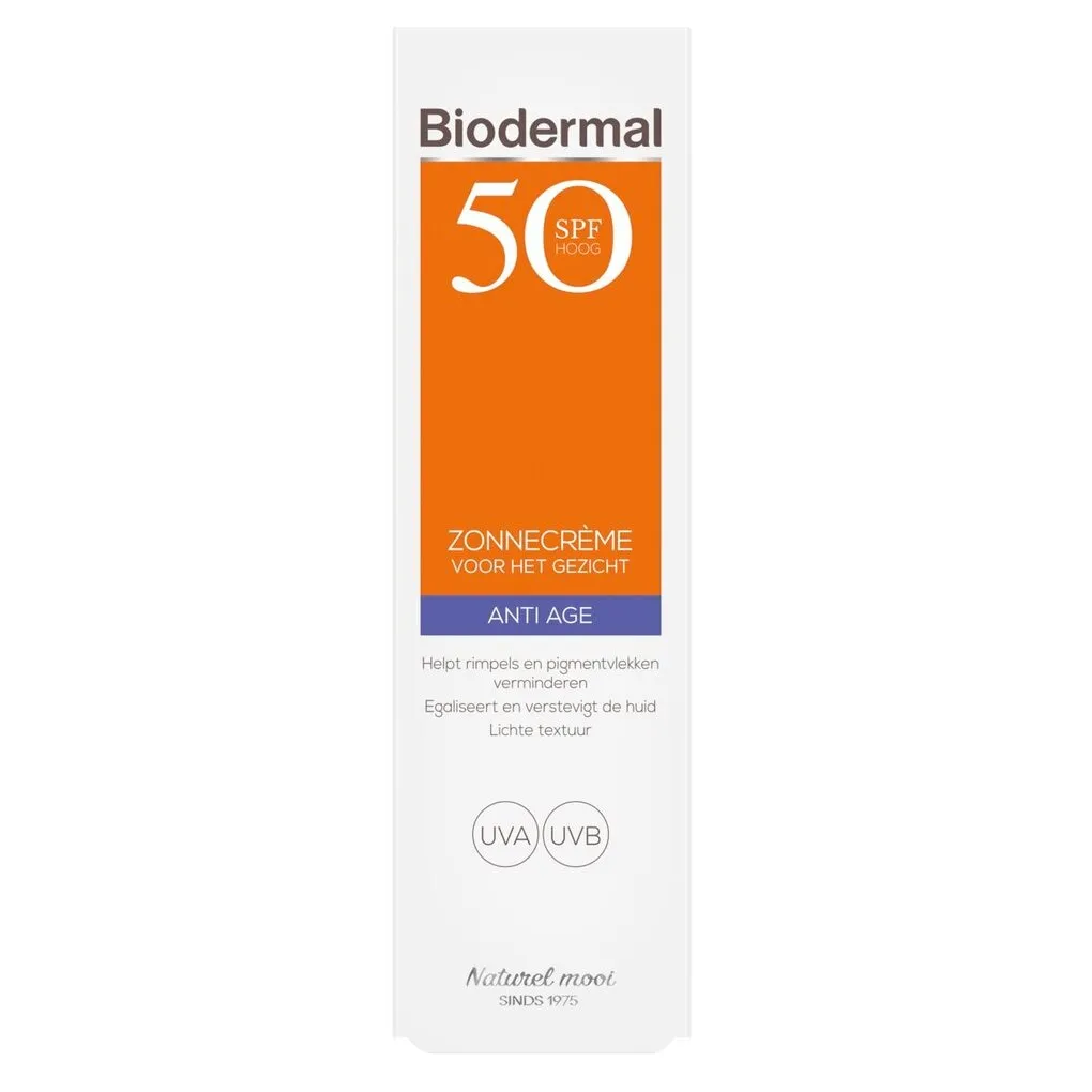 Biodermal SPF50 Anti Age Zonnecrème Gezicht (40 ml)