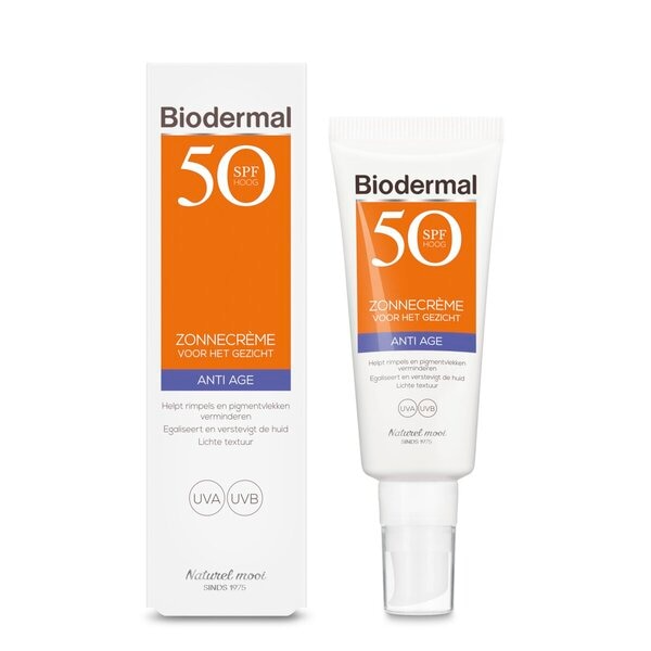 Biodermal SPF50 Anti Age Zonnecrème Gezicht (40 ml)