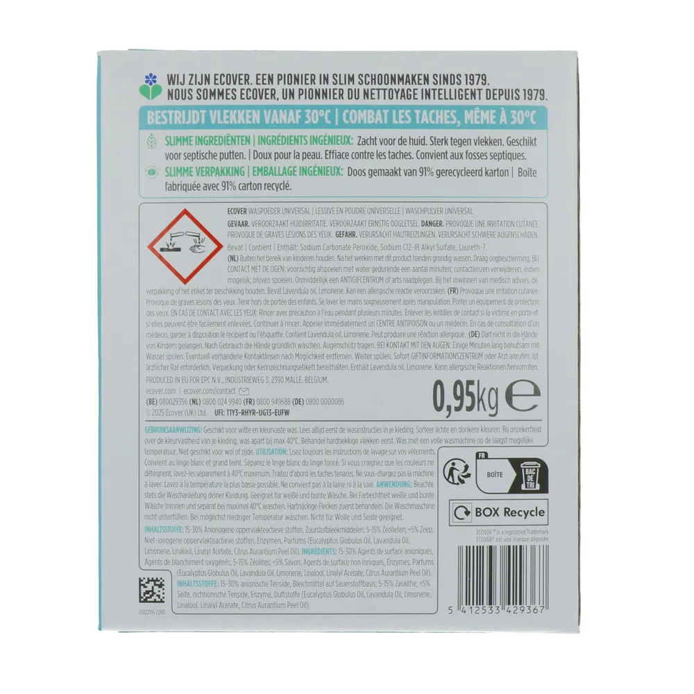 Ecover Waspoeder Universeel Lavendel & Eucalyptus (950 gr) - image 2