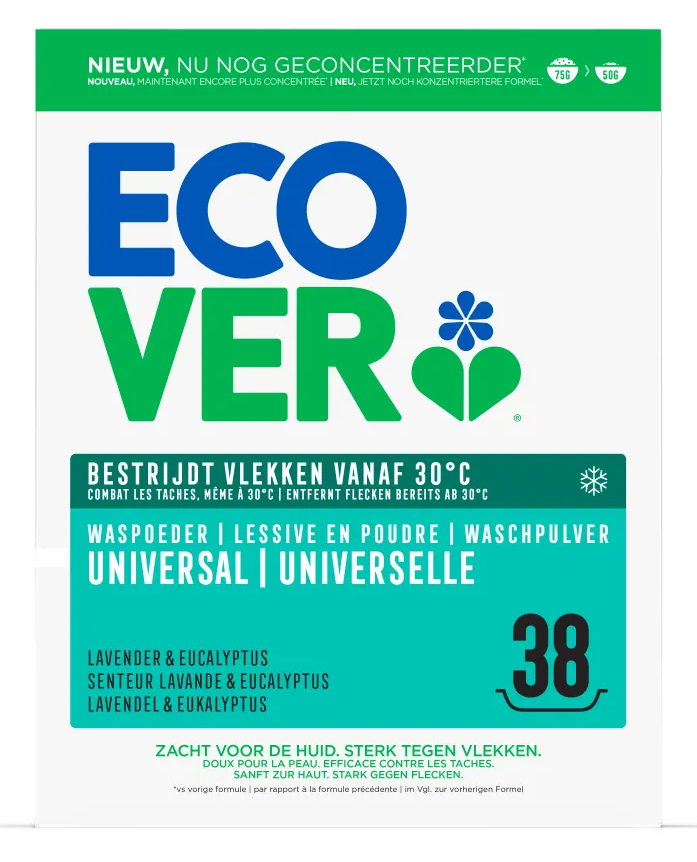 Ecover Waspoeder Universeel Lavendel & Eucalyptus 1.9kg (1900 gr)
